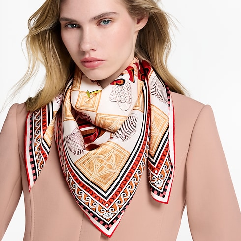 Damiergram Square 90 S00 in Women's Accessories Silk Squares and Bandeaux collections by Louis Vuitton (Product zoom)