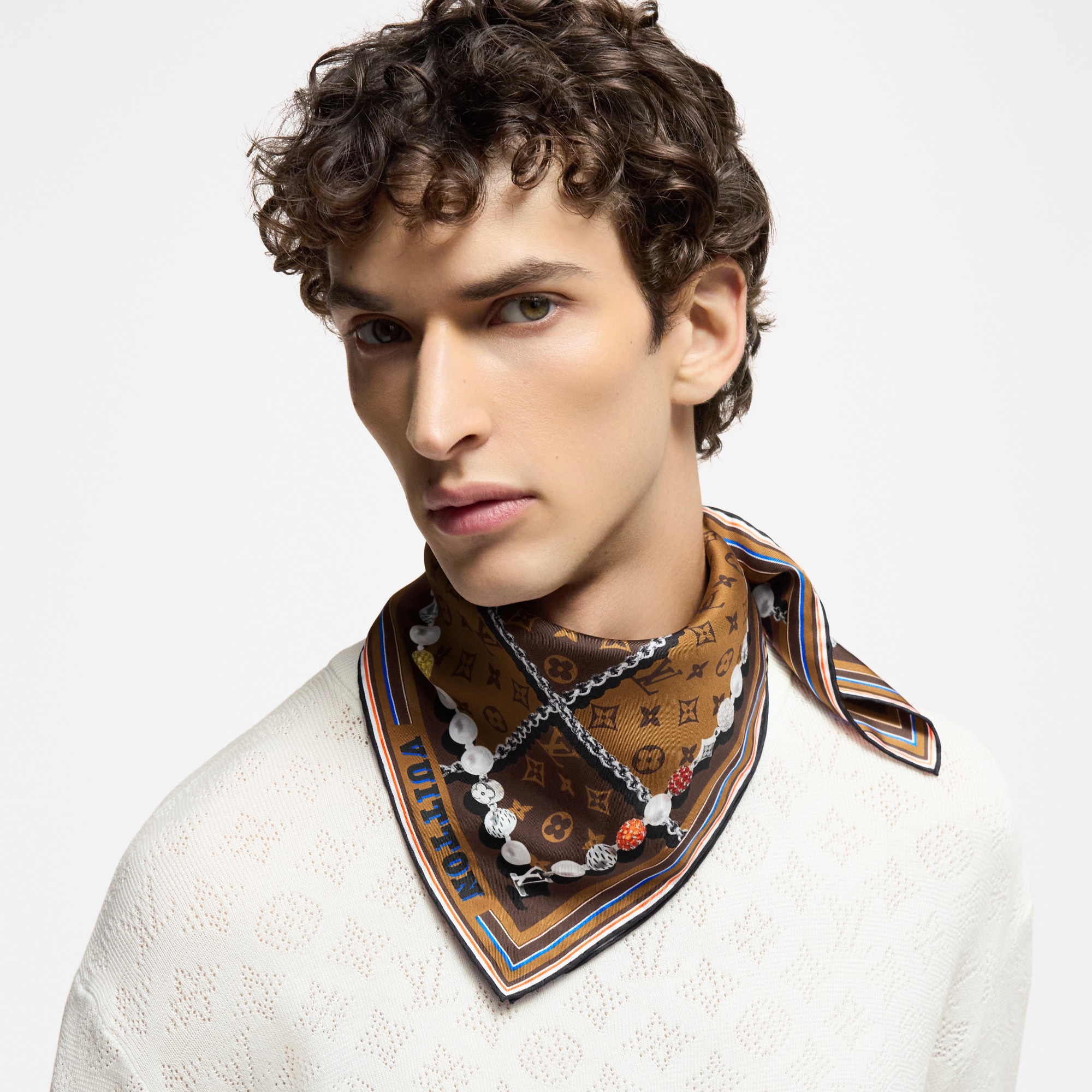 Dandy Monogram Silk Square S00 in Men