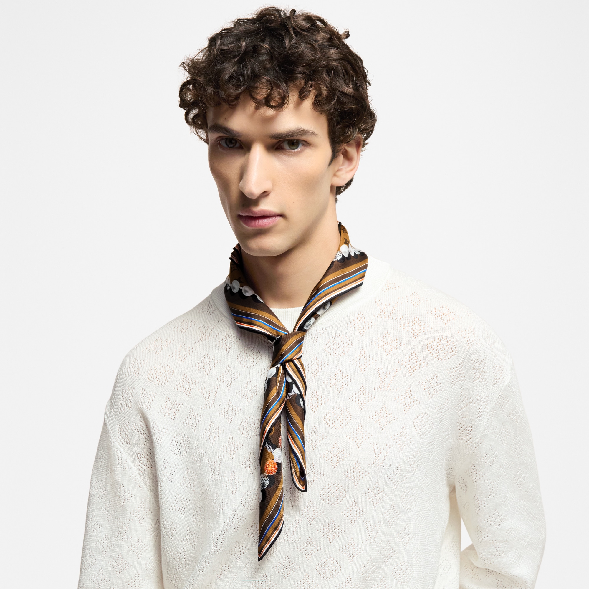 Dandy Monogram Silk Square S00 in Men
