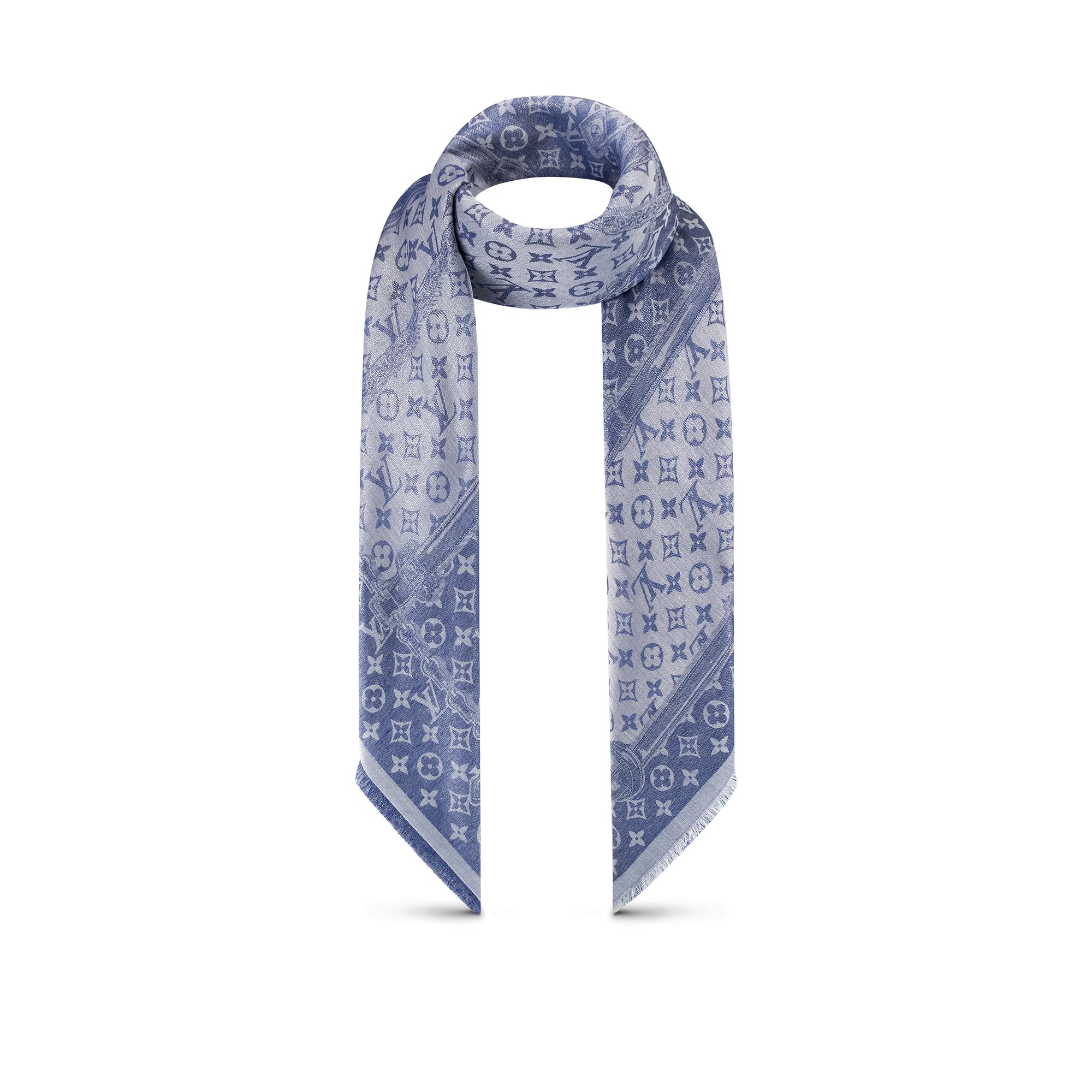 lv denim scarf