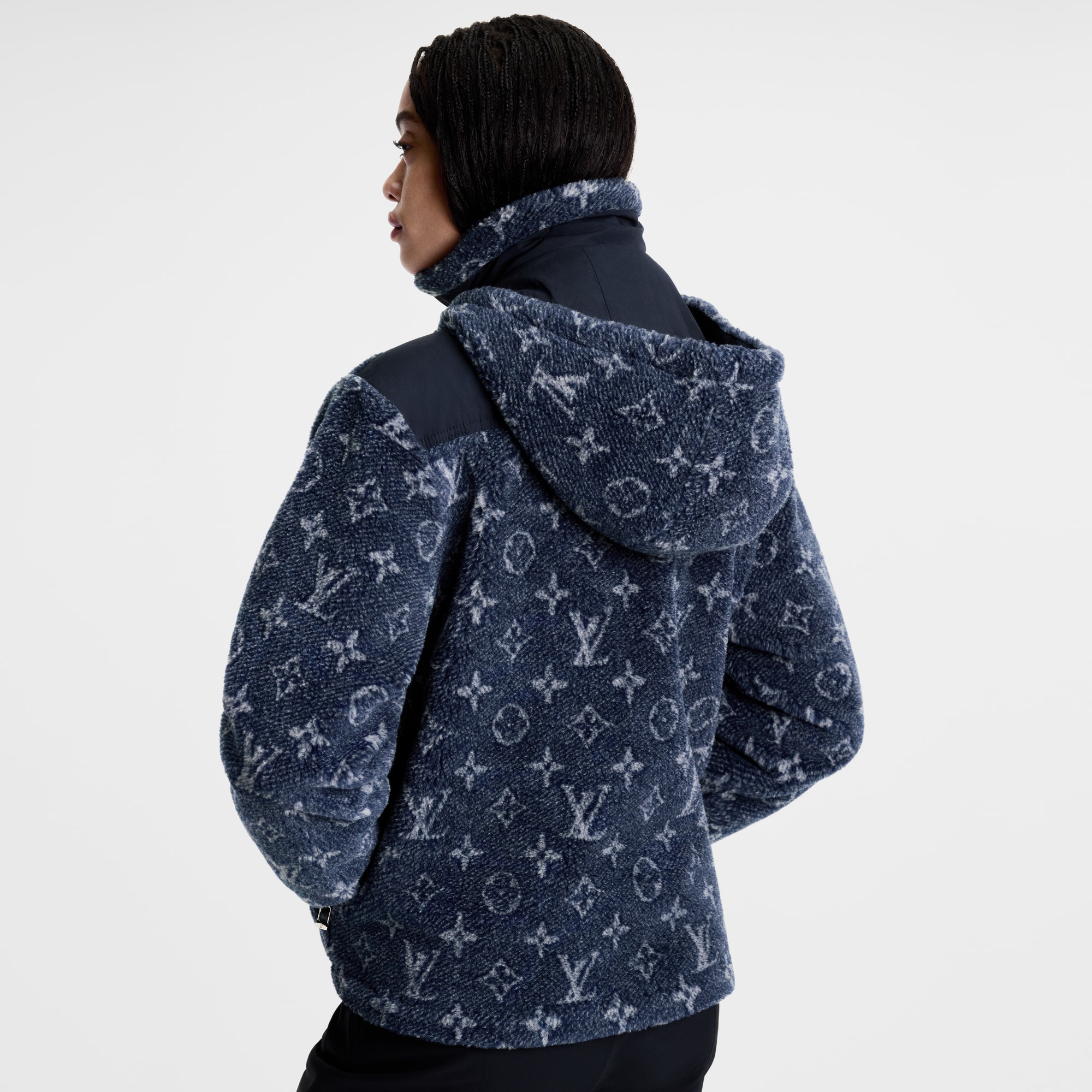 Denim-Effect Monogram Fleece Jacket  in Women