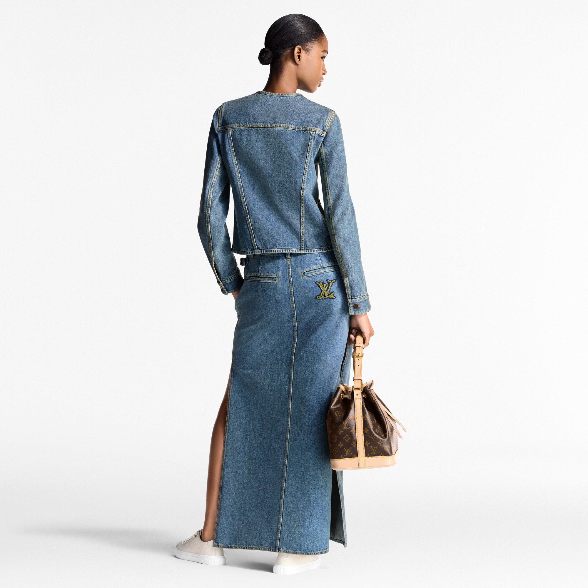 Denim Fitted Jacket   in Women