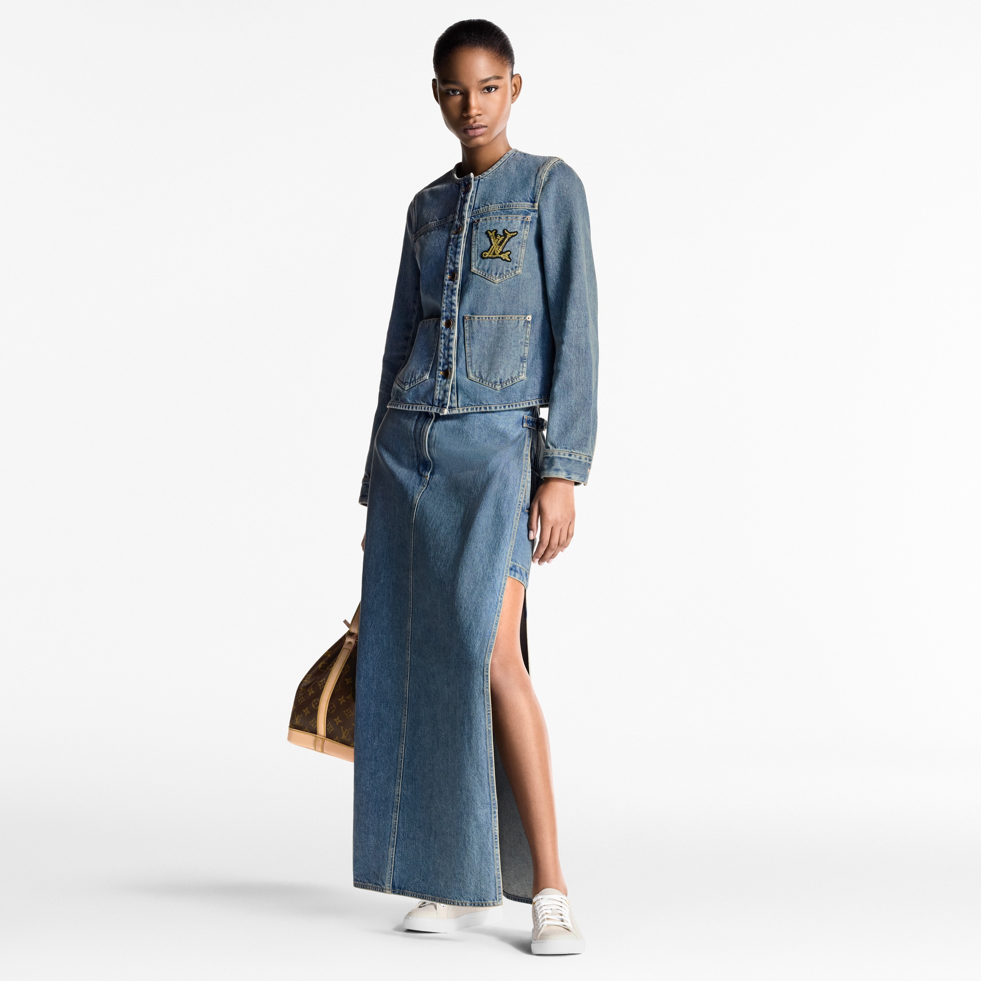 Denim Fitted Jacket   in Women