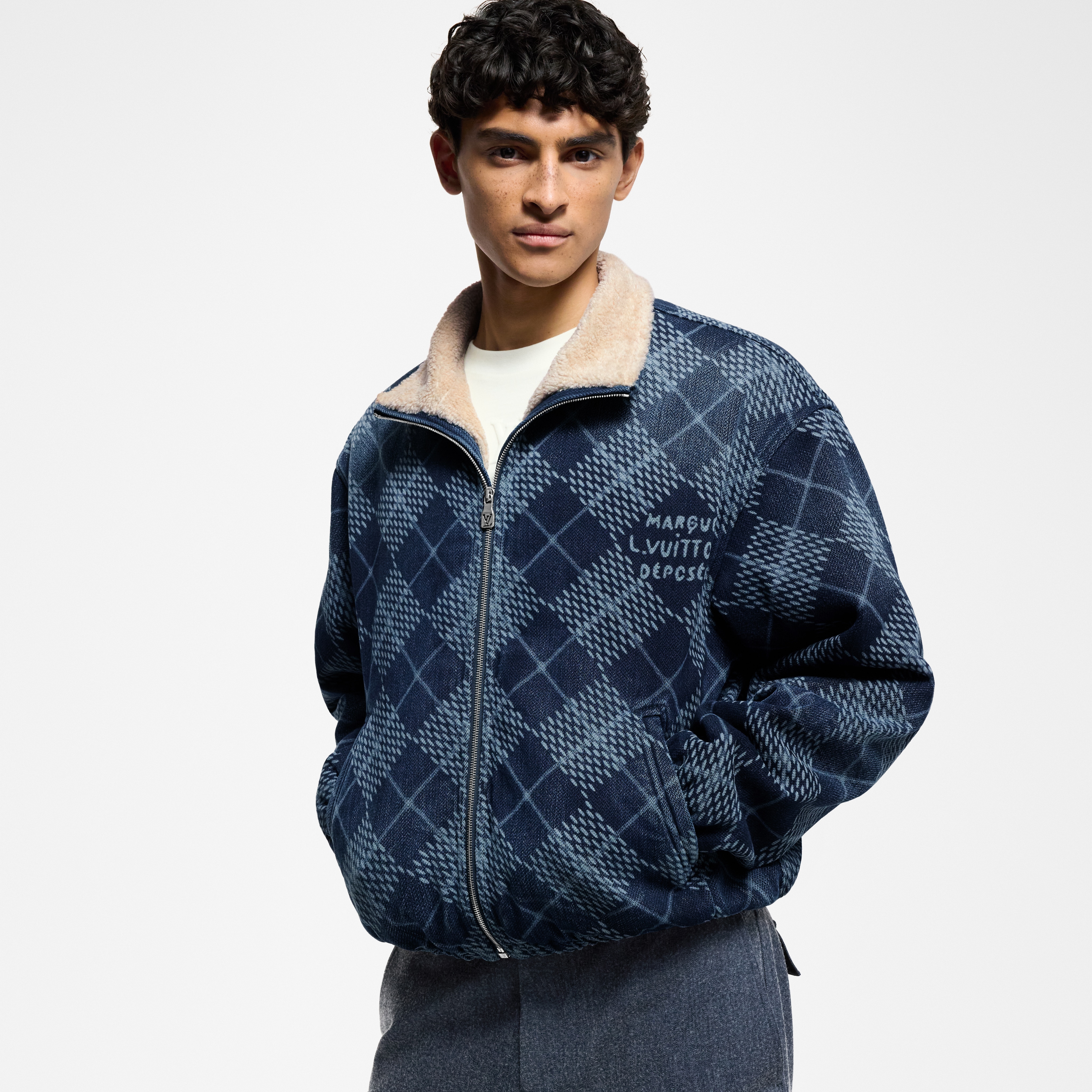 Denim Fleece Blouson  in Men