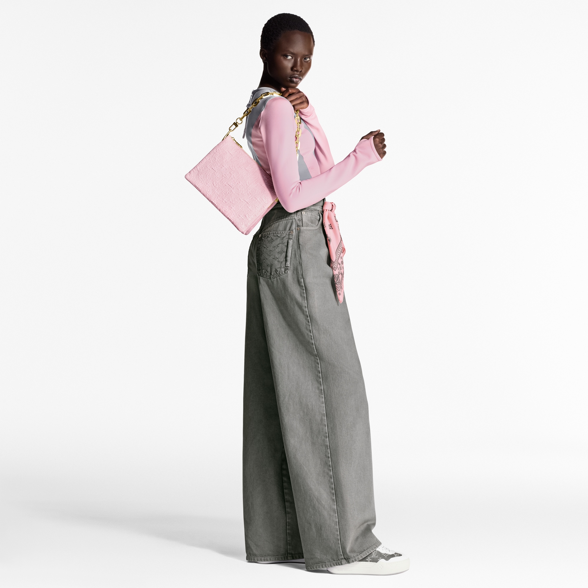 Denim Pleat Pants   in Women