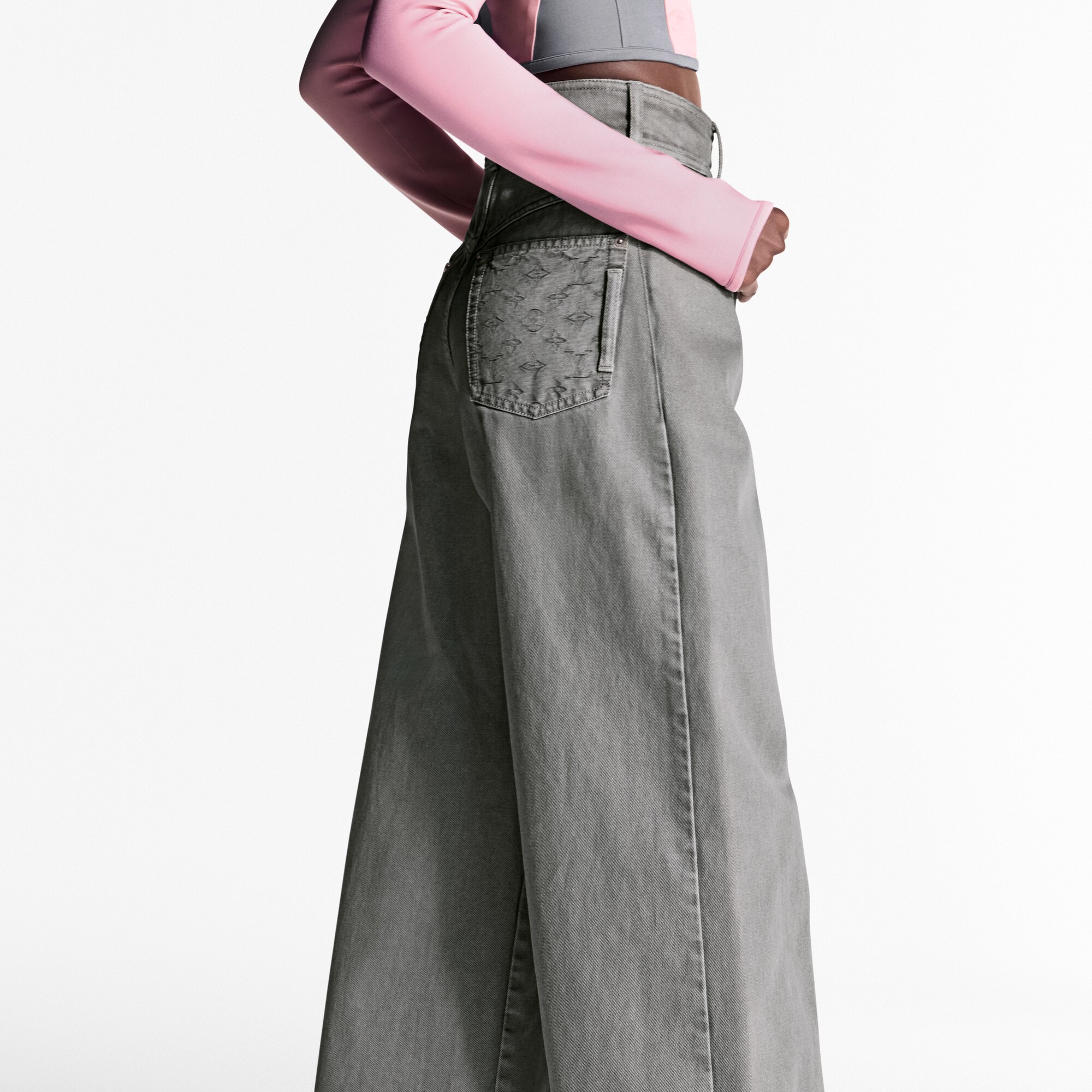 Denim Pleat Pants   in Women