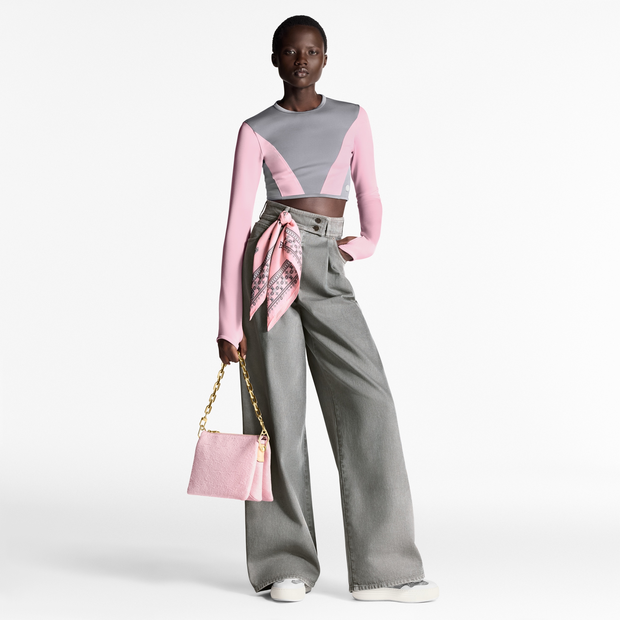Denim Pleat Pants   in Women