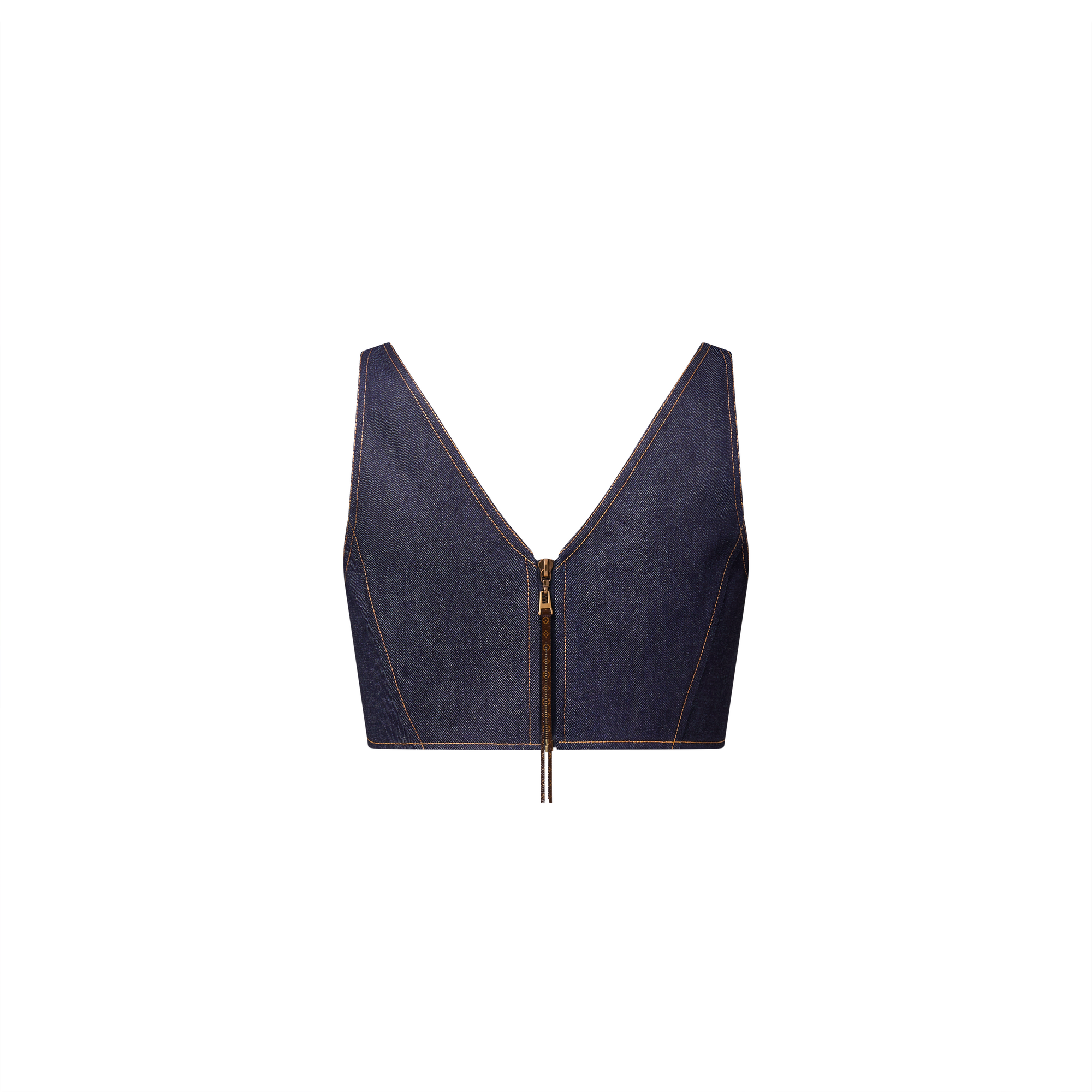 Denim V-Neck Crop Top  in Women