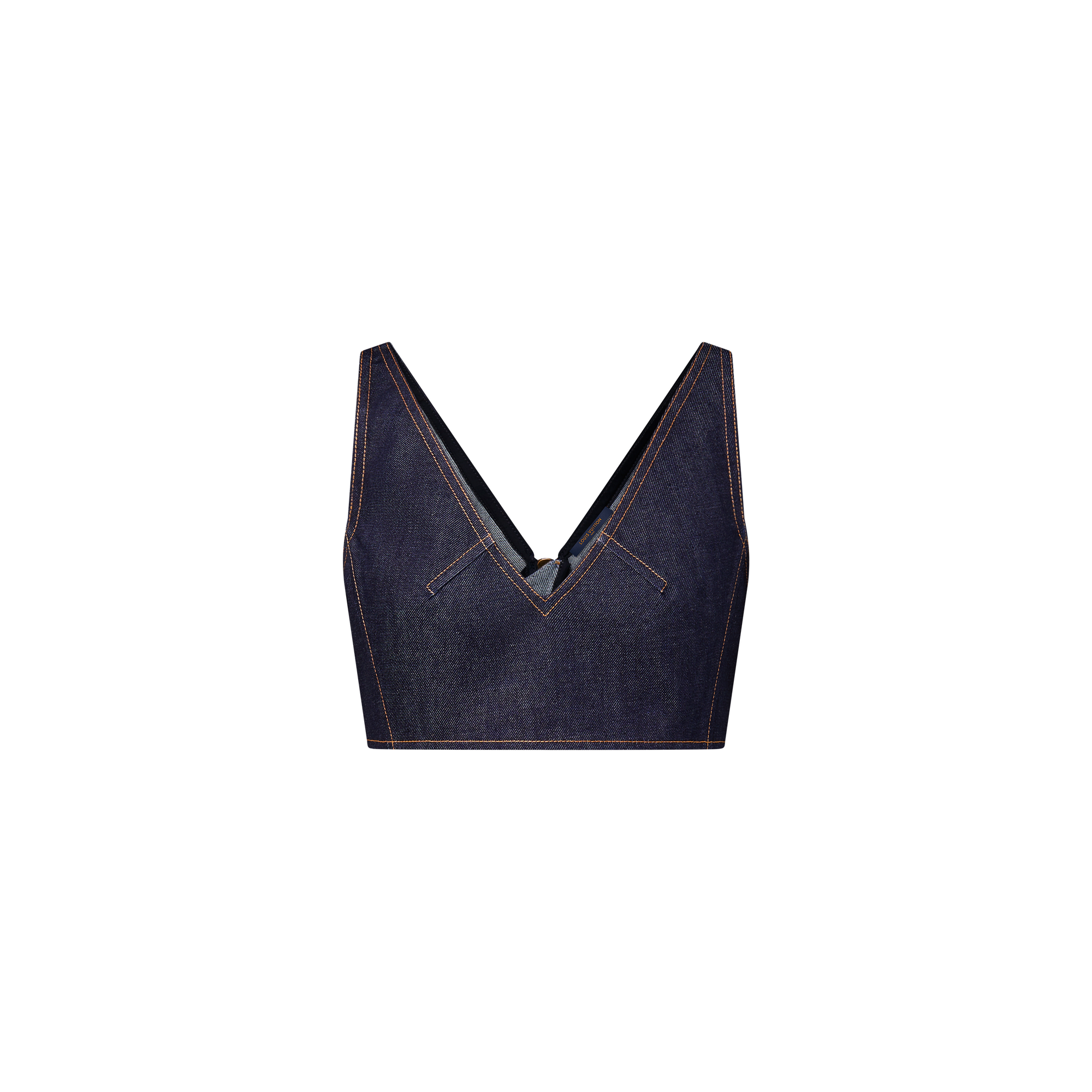 Denim V-Neck Crop Top  in Women