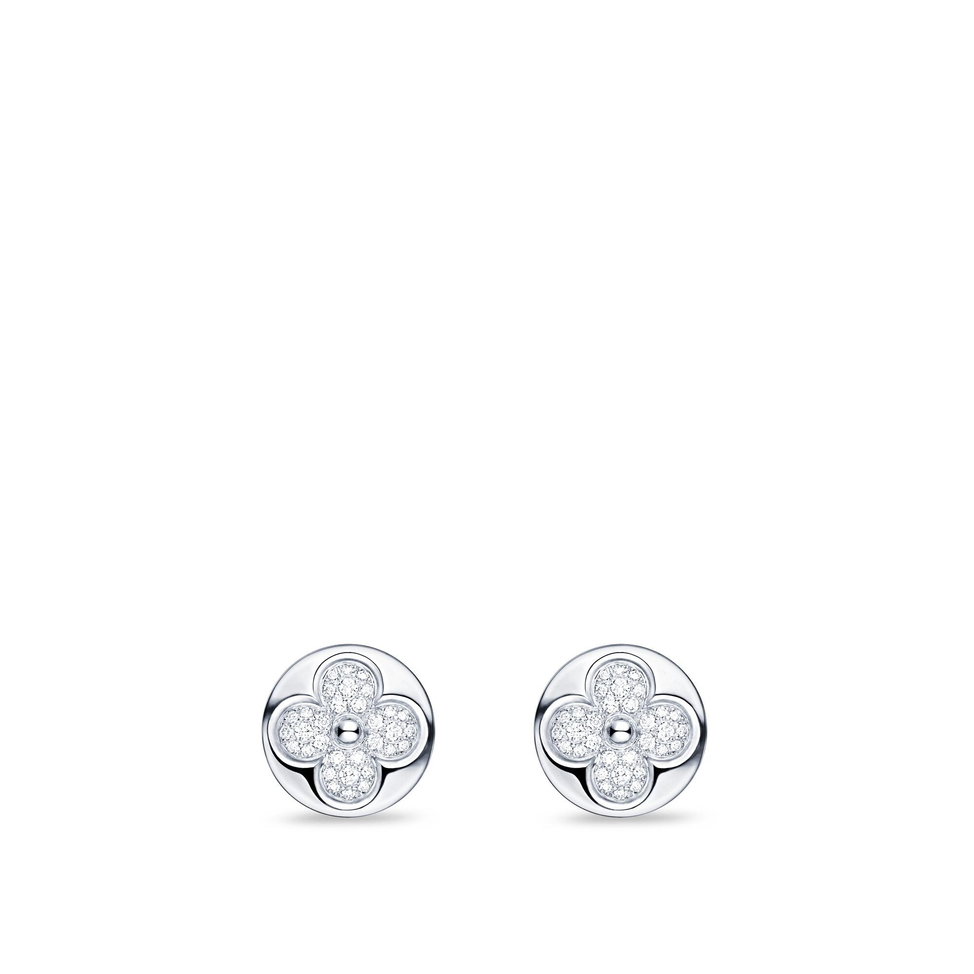 Diamond Blossom Sun Ear Stud, White Gold And Diamonds  in Jewellery