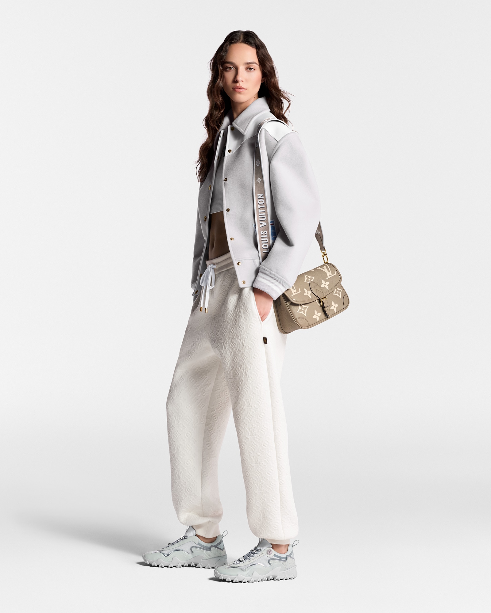 Diane Satchel Bag - Luxury Monogram Empreinte Leather Grey | LOUIS  