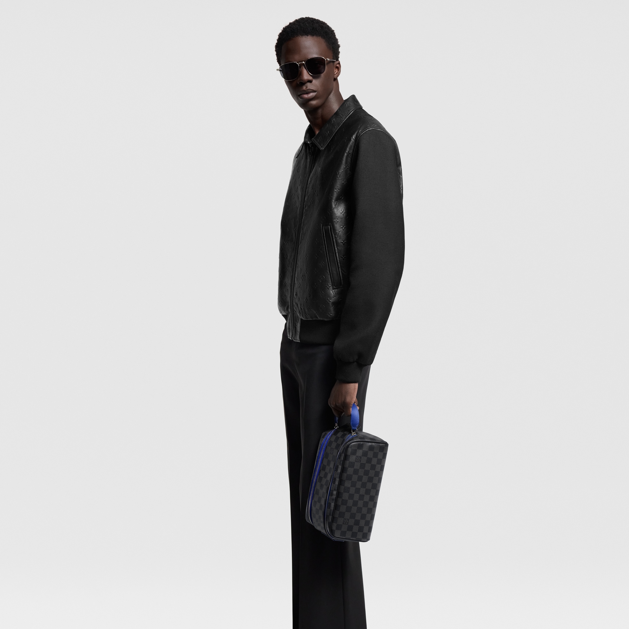Dopp Kit Damier Graphite Canvas in Men