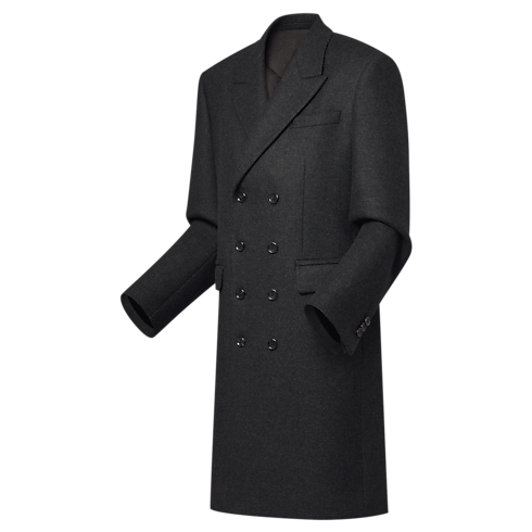 Double-Breasted Cashmere And Wool Blend Tailored Coat in Men's Ready-to-Wear Outerwear and Coats collections by Louis Vuitton (Product zoom)