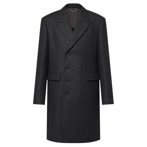 Double-Breasted Cashmere And Wool Blend Tailored Coat in Men's Ready-to-Wear Outerwear and Coats collections by Louis Vuitton (Product zoom)