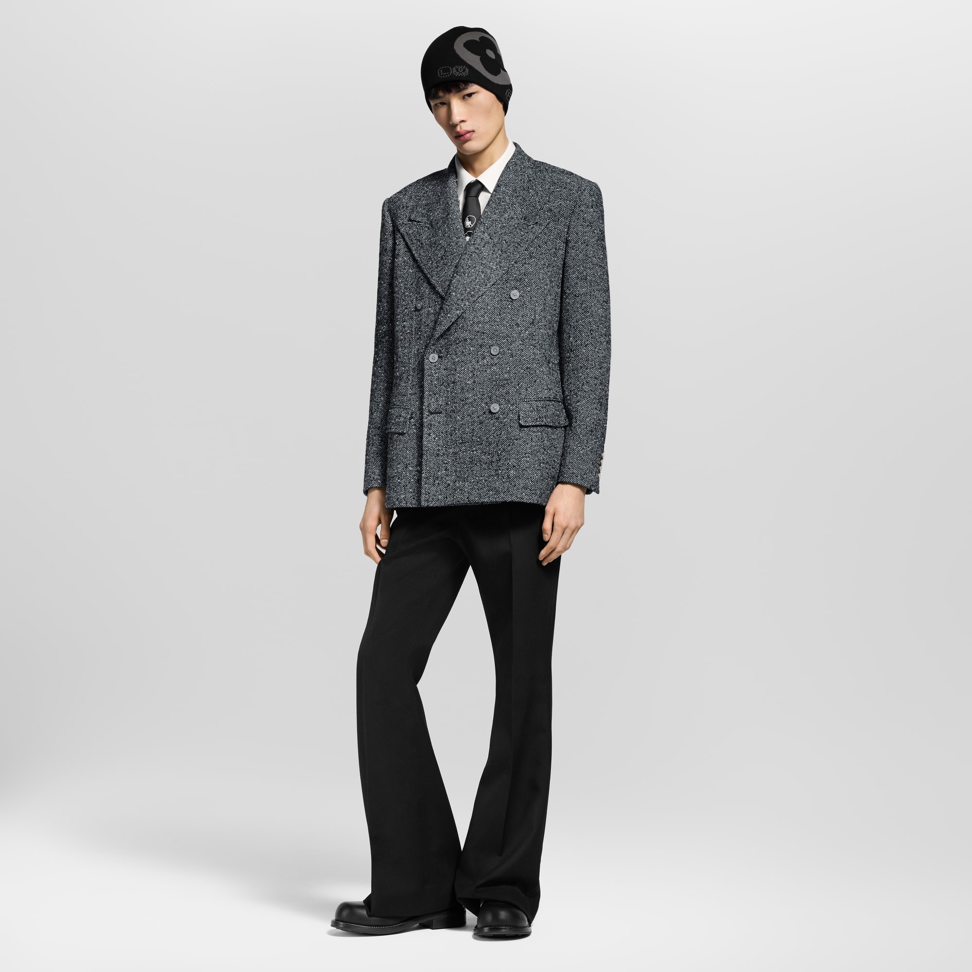 Double-Breasted Tweed Jacket  in Men
