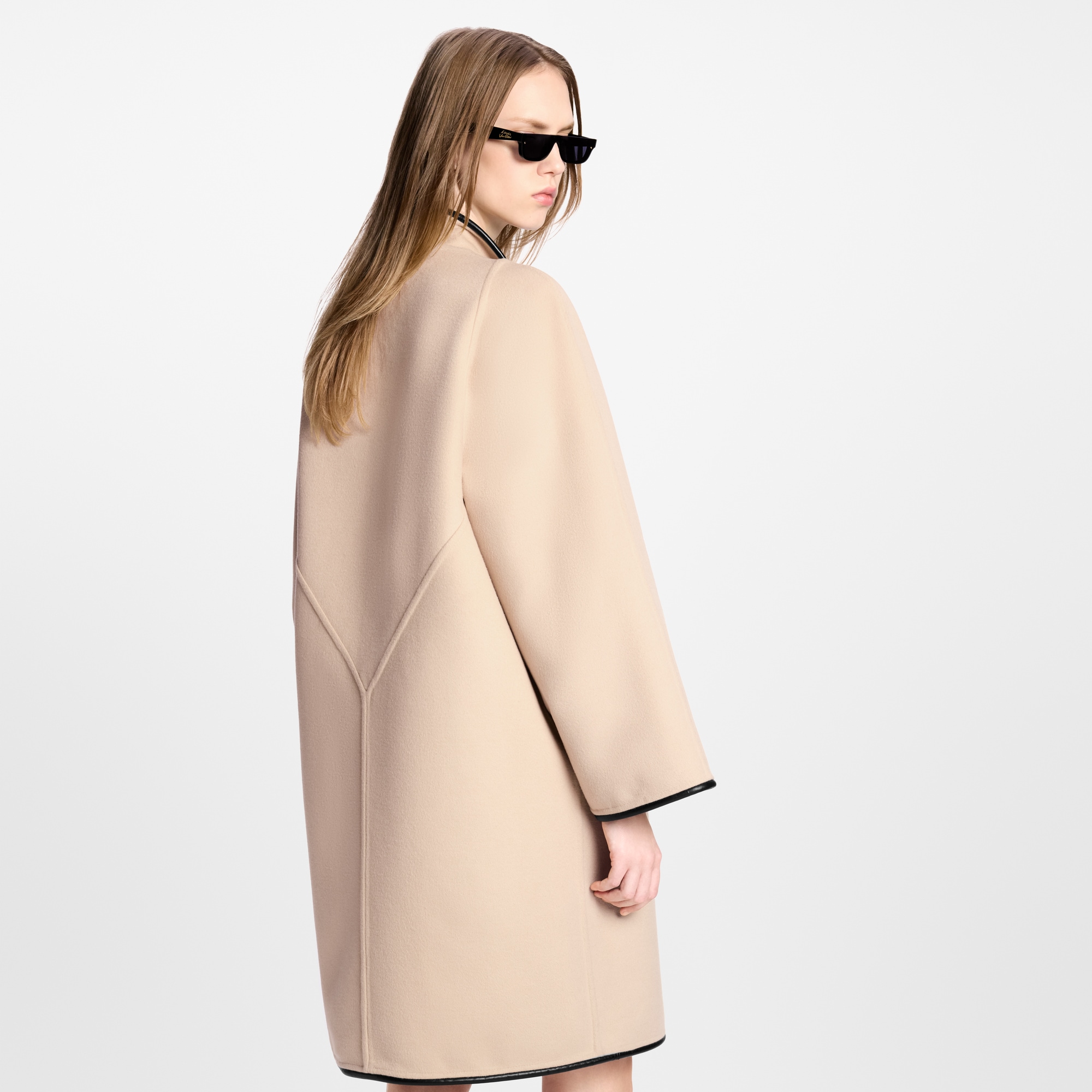 Double Face Long Clip Front Coat  in Women