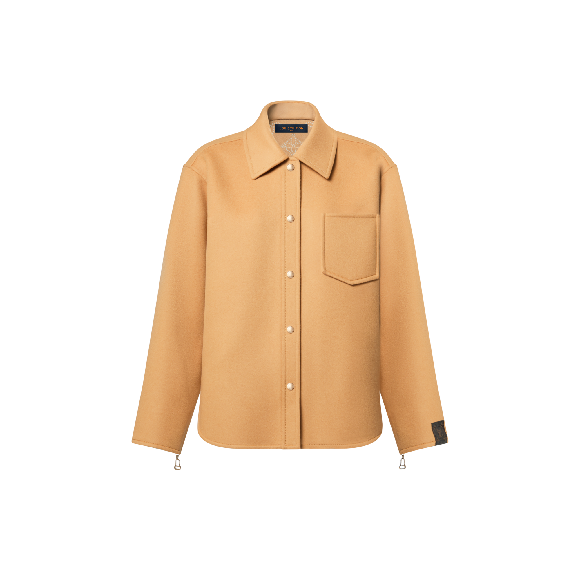 Double Face Zipper Sleeve Overshirt  in Women