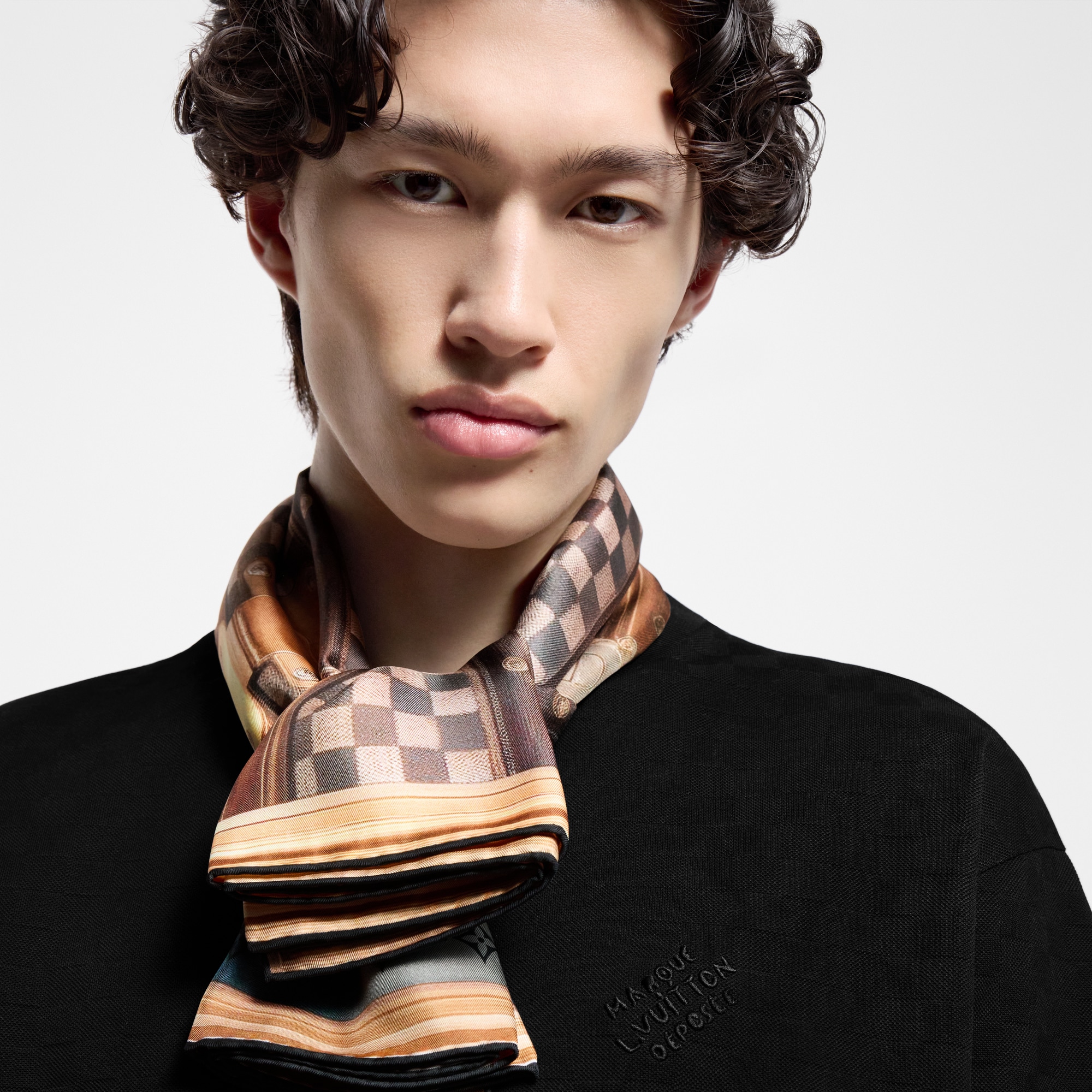 Elegant Scene of a Dog Silk Square S00 in Men