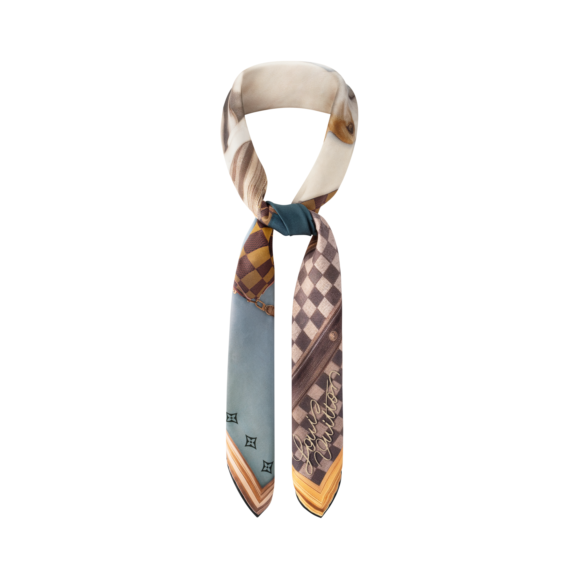 Elegant Scene of a Dog Silk Square S00 in Men