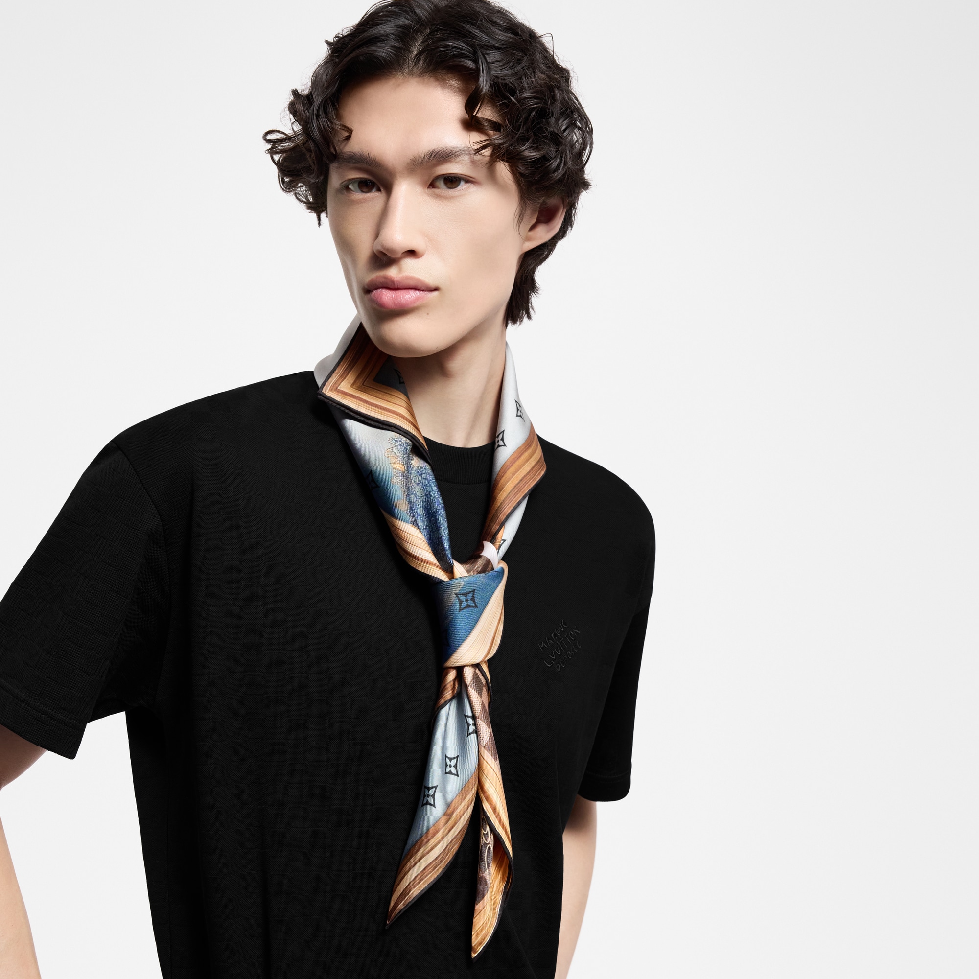 Elegant Scene of a Dog Silk Square S00 in Men