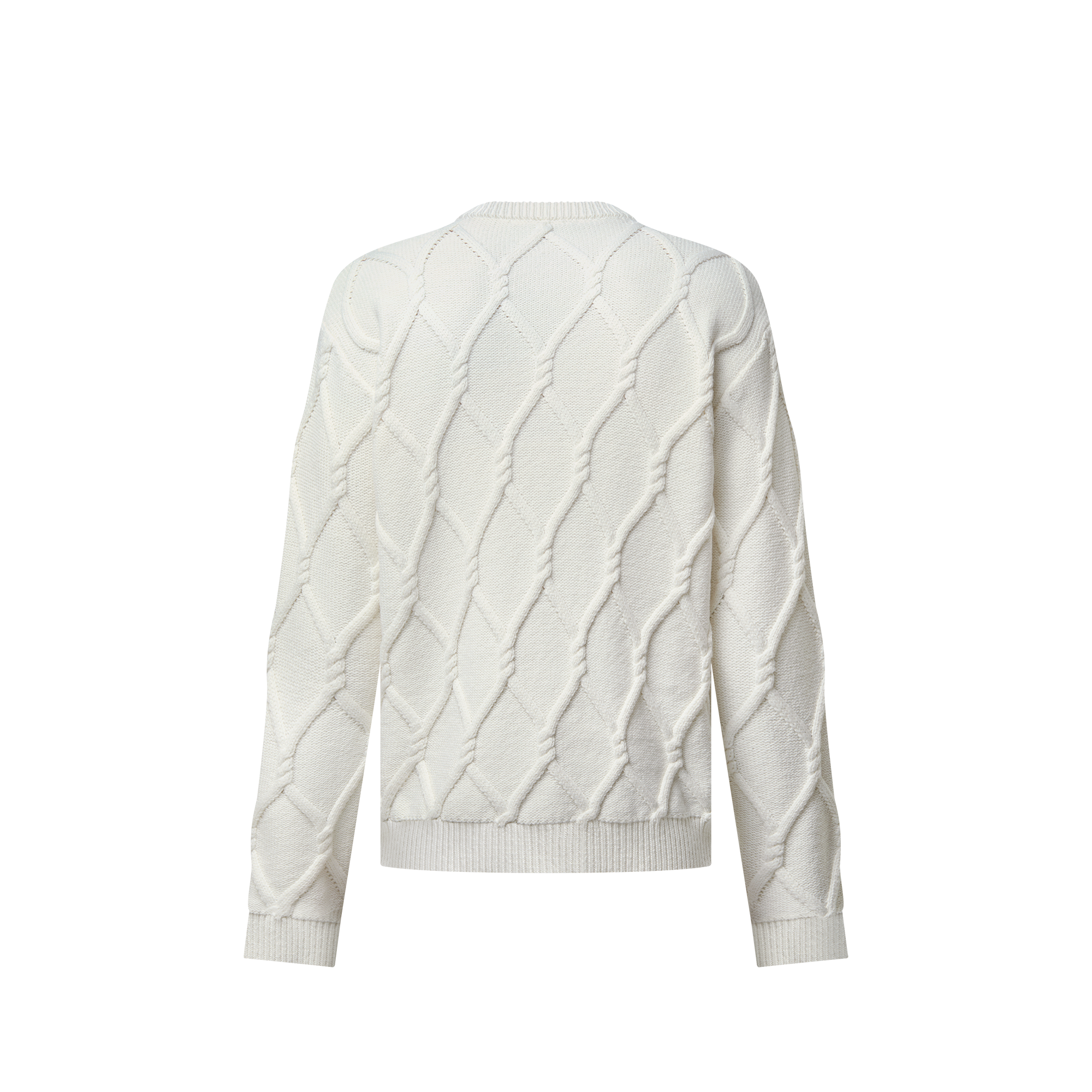 Embellished Cable Knit Wool Blend Pullover  in New