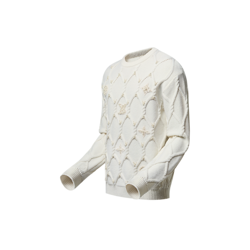 Embellished Cable Knit Wool Blend Pullover in Men's Ready-to-Wear All Ready-to-Wear collections by Louis Vuitton (Product zoom)