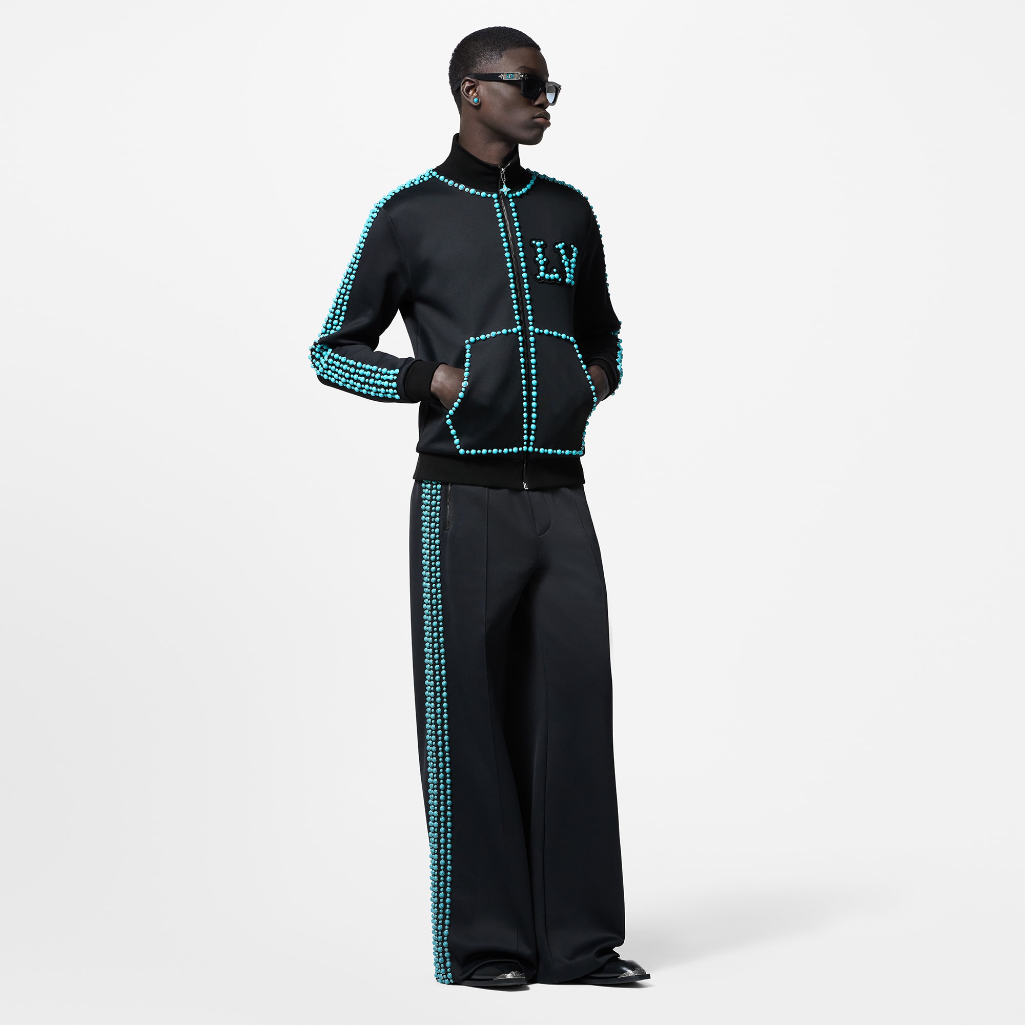 Embellished Cotton Track Top    in Men