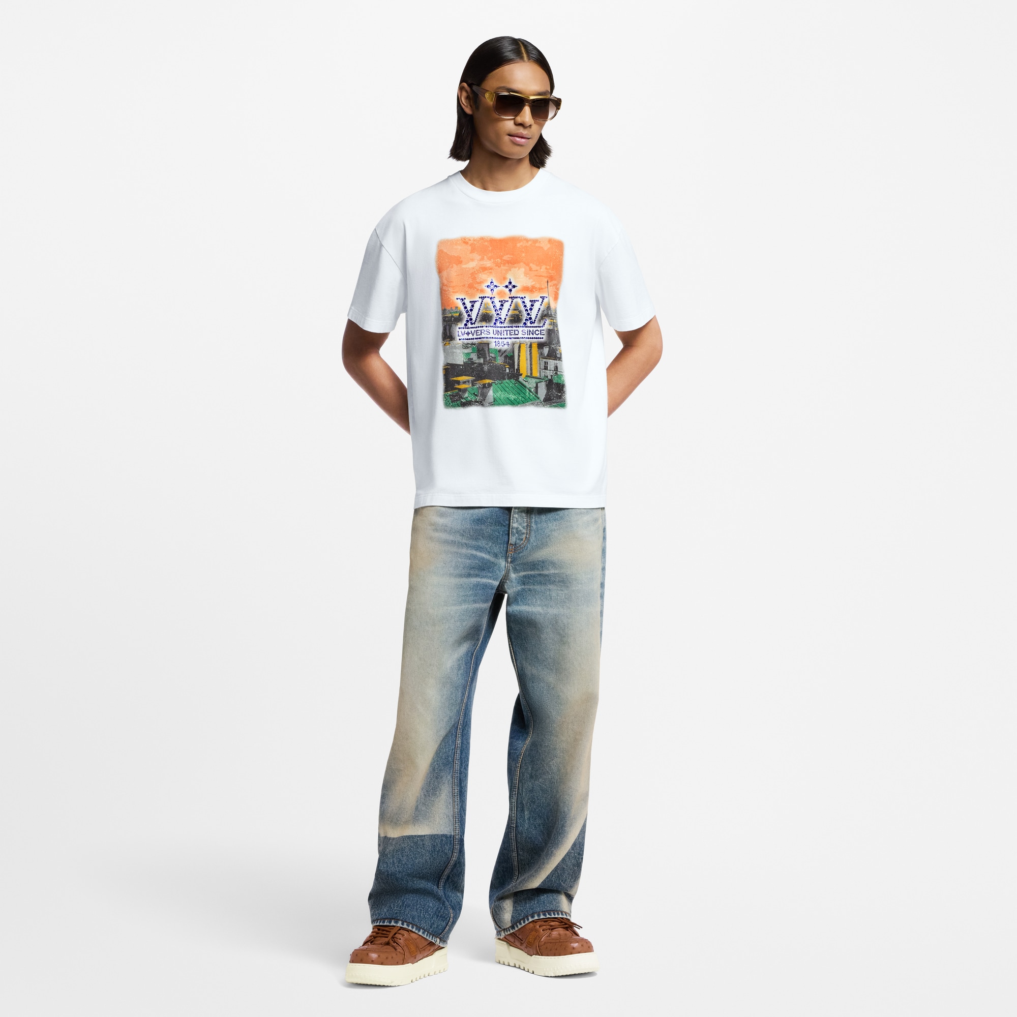 Embellished Graphic Cotton T-Shirt  in Men