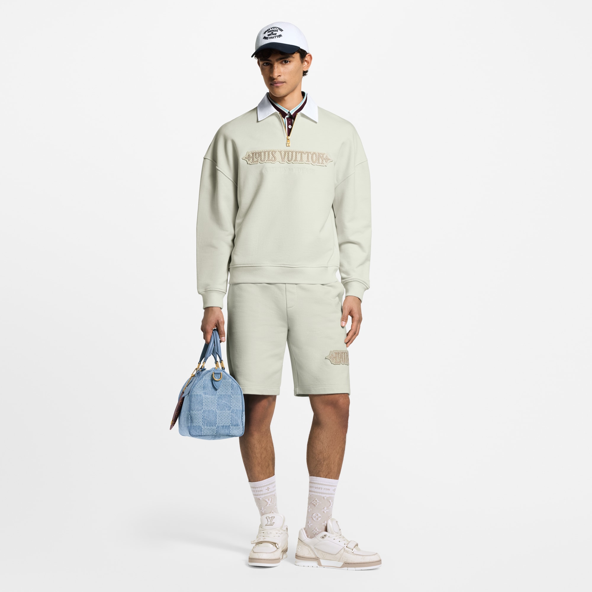 Embellished Half Zip Sweatshirt  in Men