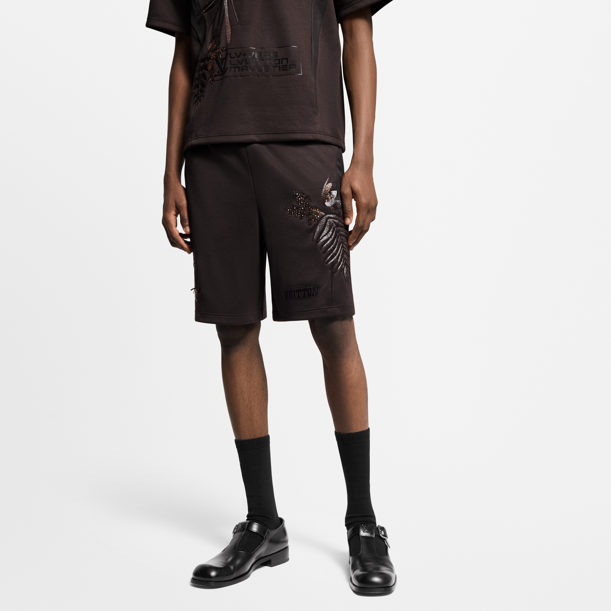 Embellished Jersey Shorts  in Men
