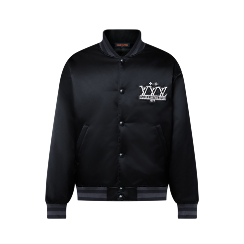 Embellished Nylon Baseball Blouson in Men's Ready-to-Wear Outerwear and Coats collections by Louis Vuitton (Product zoom)