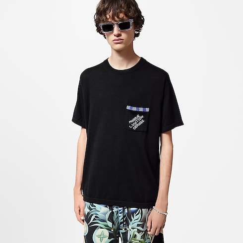 Embellished Short-Sleeved Cotton Crewneck in Men's Ready-to-Wear T-Shirts and Polos collections by Louis Vuitton (Product zoom)