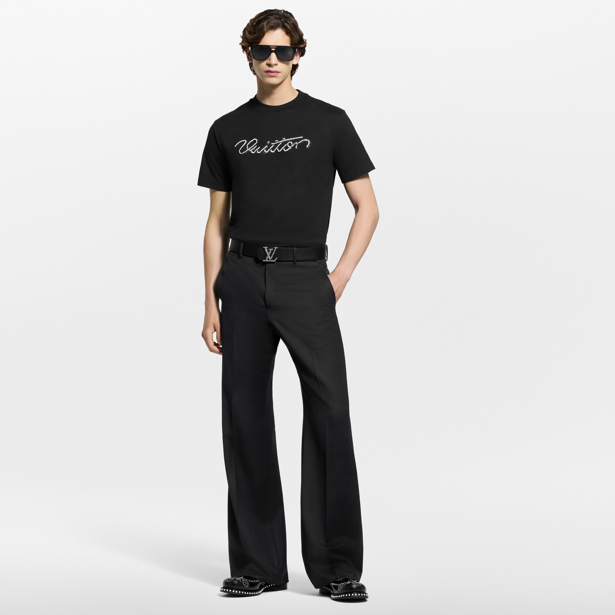 Embellished Signature Short-Sleeved T-Shirt  in Men
