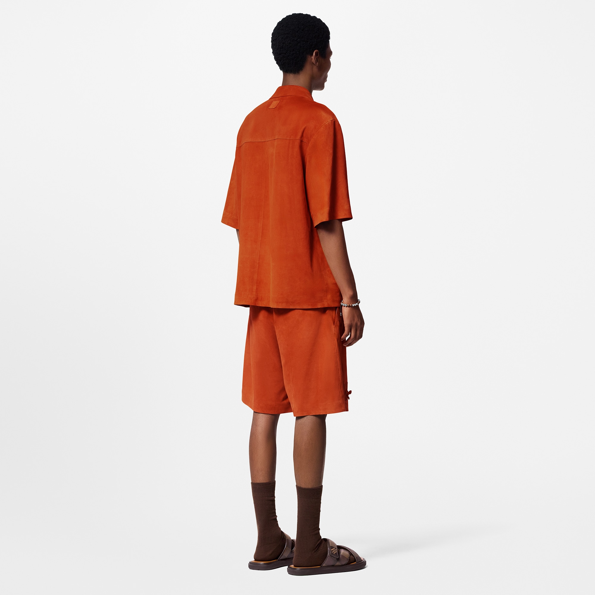 Embellished Suede Tailored Shorts  in Men