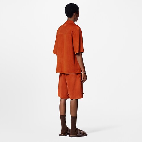 Embellished Suede Tailored Shorts in Men's Ready-to-Wear Trousers collections by Louis Vuitton (Product zoom)