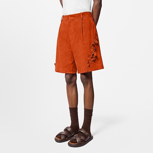 Embellished Suede Tailored Shorts in Men's Ready-to-Wear Trousers collections by Louis Vuitton (Product zoom)