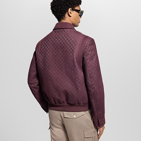 Embossed Damier Leather Blouson in Men's Ready-to-Wear Outerwear and Coats collections by Louis Vuitton (Product zoom)