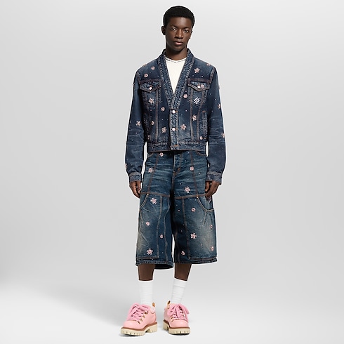 Embroidered Denim Kimono Jacket in Men's Ready-to-Wear Outerwear and Coats collections by Louis Vuitton (Product zoom)