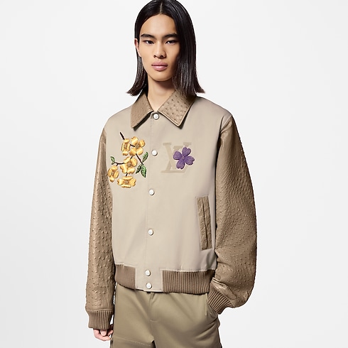 Embroidered Ostrich Varsity Jacket in Men's Ready-to-Wear Outerwear and Coats collections by Louis Vuitton (Product zoom)
