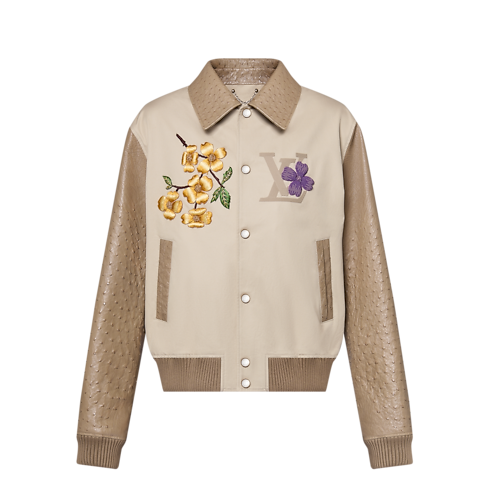 Embroidered Ostrich Varsity Jacket in Men's Ready-to-Wear Outerwear and Coats collections by Louis Vuitton (Product zoom)