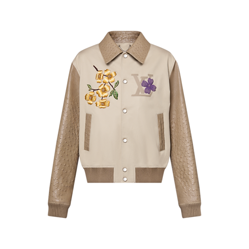 Embroidered Ostrich Varsity Jacket in Men's Ready-to-Wear Outerwear and Coats collections by Louis Vuitton (Product zoom)