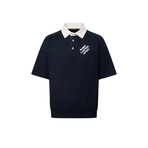 Embroidered Short-Sleeved Cotton Blend Polo Shirt in Men's Ready-to-Wear T-Shirts and Polos collections by Louis Vuitton (Product zoom)