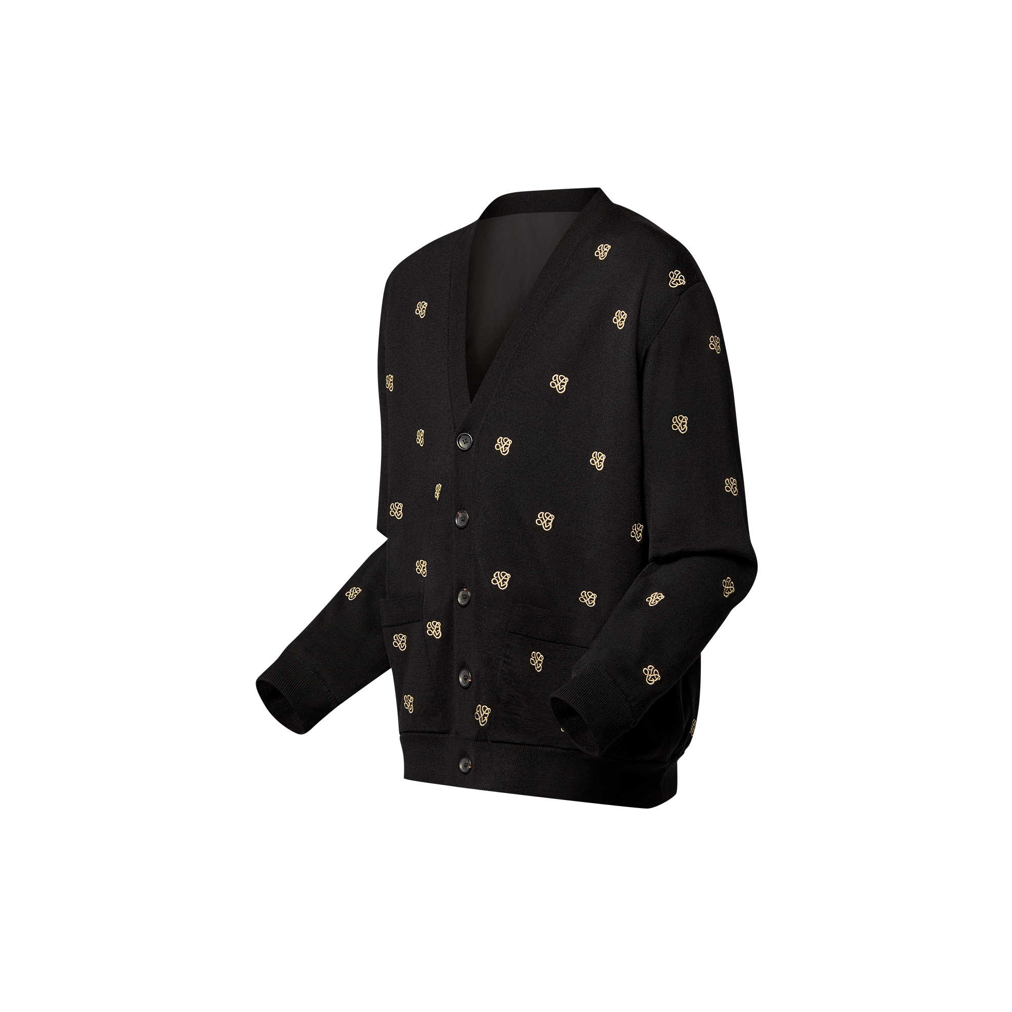 Embroidered Wool Cardigan  in Men