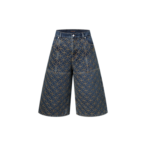 Embroidered Workwear Shorts in Men's Ready-to-Wear Denim Collection collections by Louis Vuitton (Product zoom)