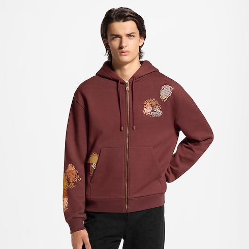 Embroidered Zipped Hoodie back view