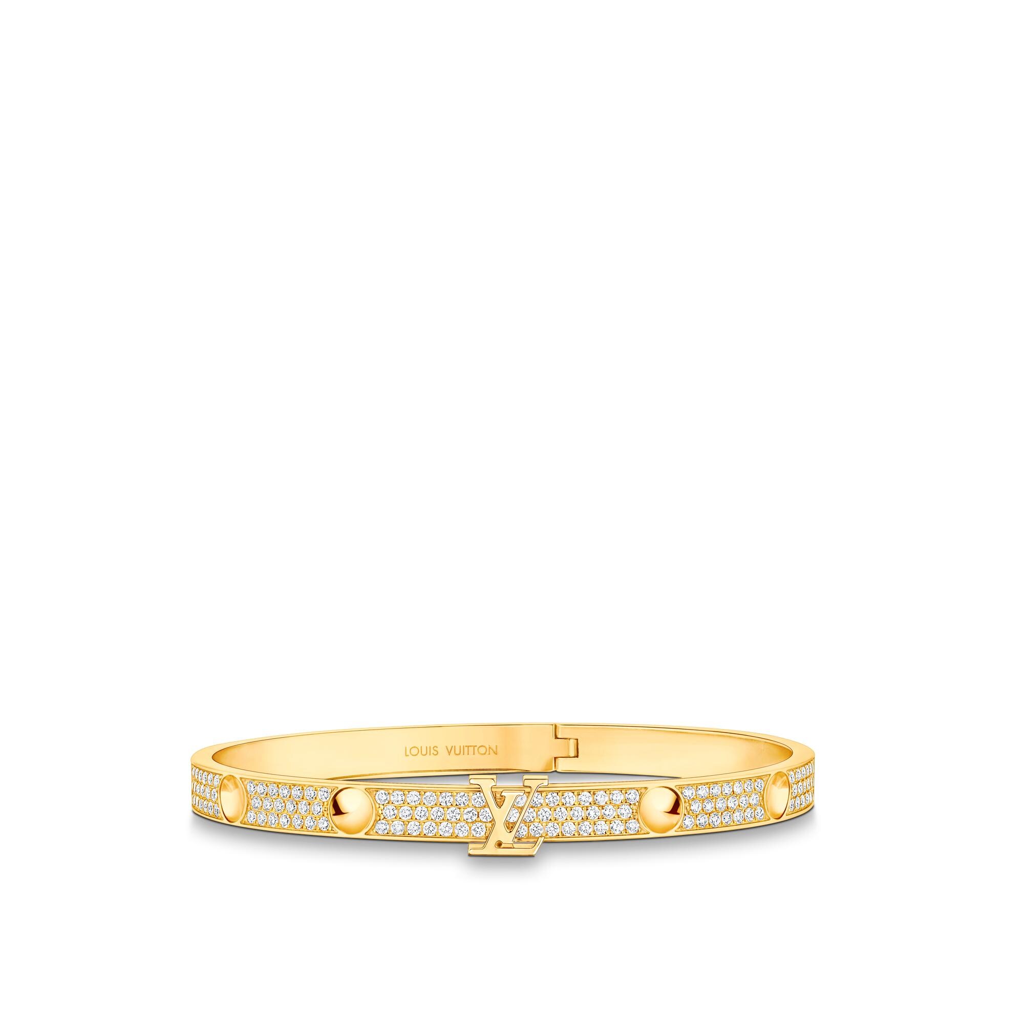 Empreinte Bangle, Yellow Gold And Pavé Diamonds - Jewellery | LOUIS VUITTON