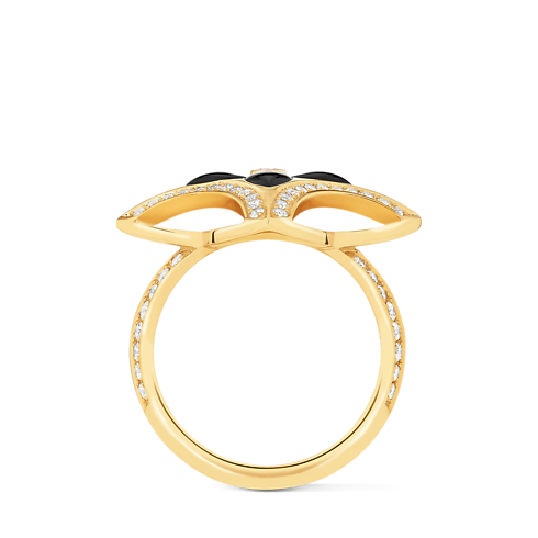 Ever Blossom Ring, Yellow Gold, Onyx & Diamonds in Jewellery's Categories All Fine Jewellery collections by Louis Vuitton (Product zoom)