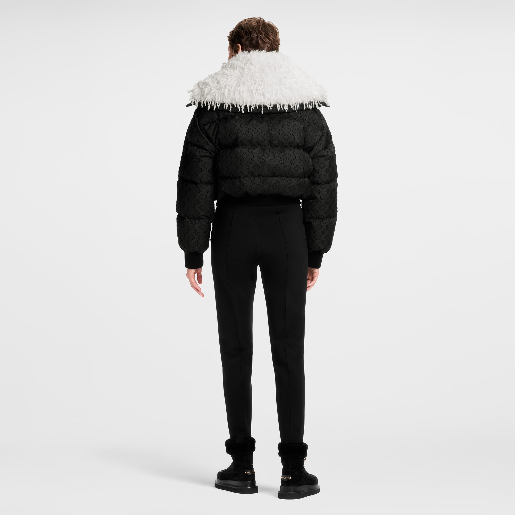 Feather Collar Puffer Jacket  in Women