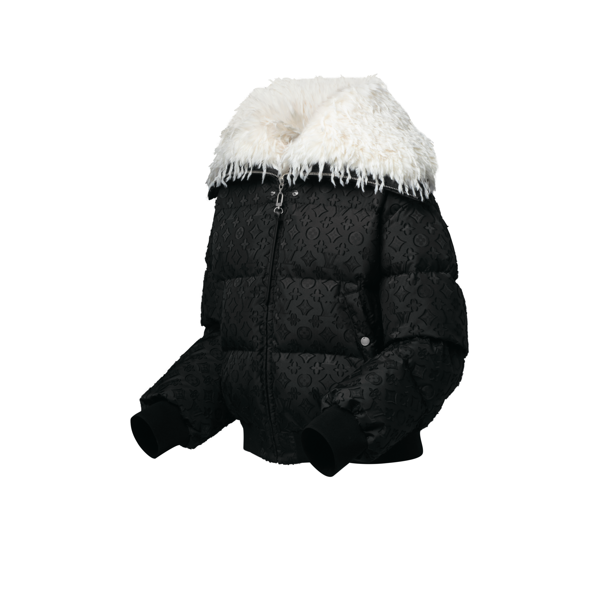 Feather Collar Puffer Jacket  in Women