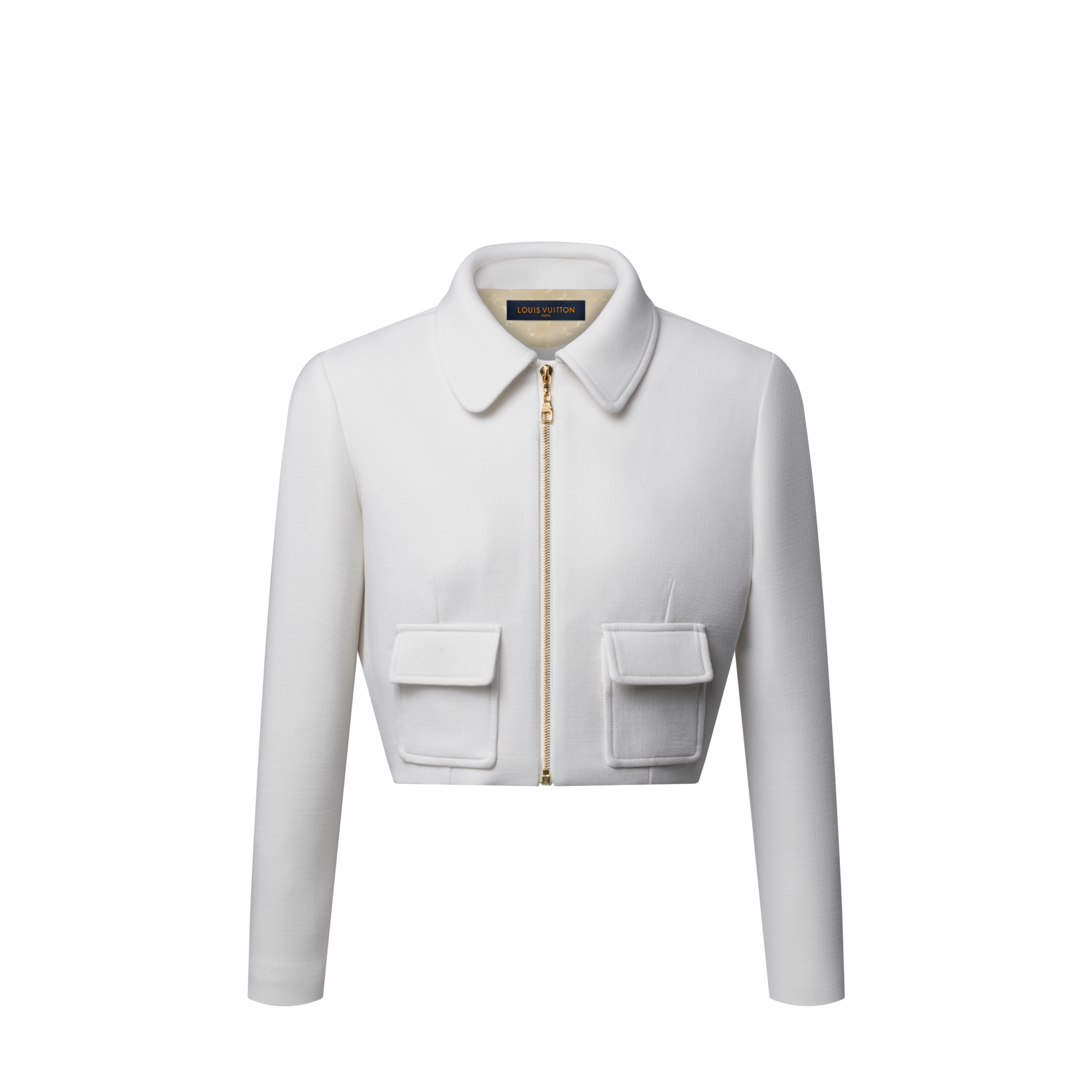 Flap Pocket Cropped Jacket  in Women